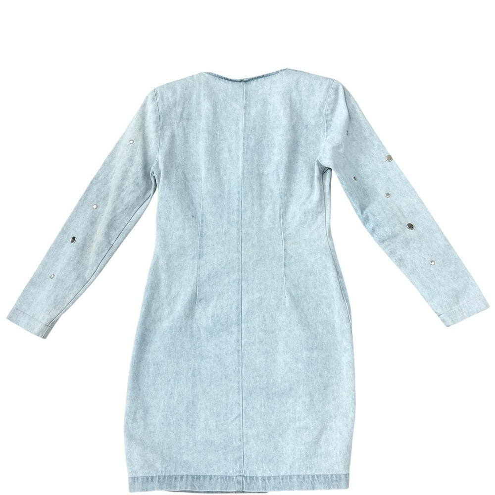 Y2K My Michelle Cotton Denim Blue Button-Up Dress Silver Buttons Size: 7/8 - Picture 5 of 8